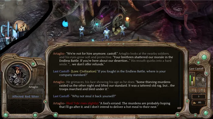 Torment: Tides of Numenera – rozmowa w obozie, zwiastun rozgrywki