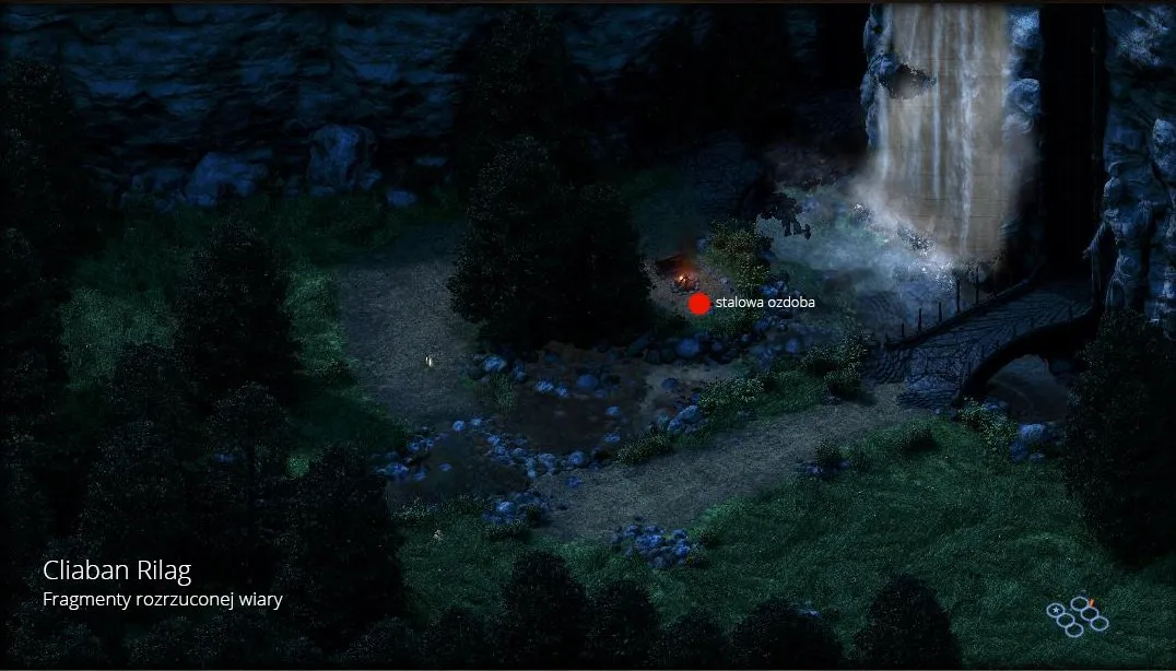 Pillars of Eternity – Cliaban Rilag, wodospad w nocy