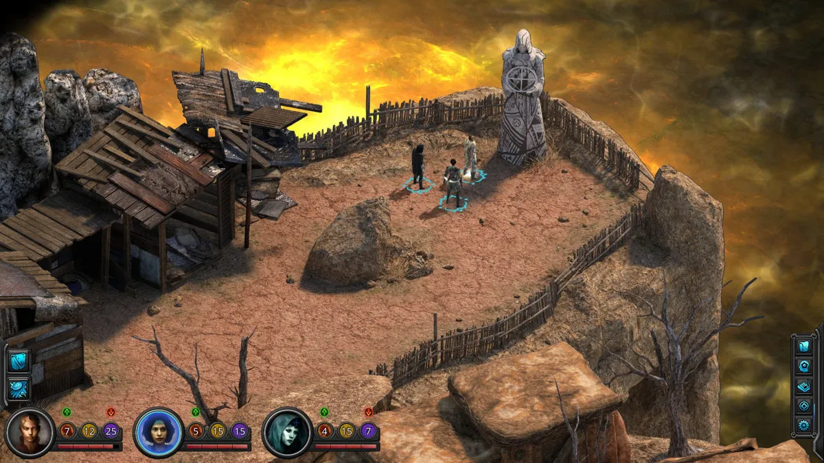 Torment: Tides of Numenera – osada na pustkowiu, zrzut ekranu z recenzji