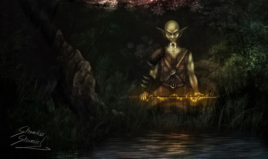 Fan art of Dak’kon holding his karach blade