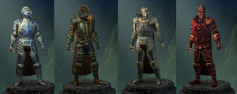 Różne warianty pancerzy postaci z Pillars of Eternity: The White March