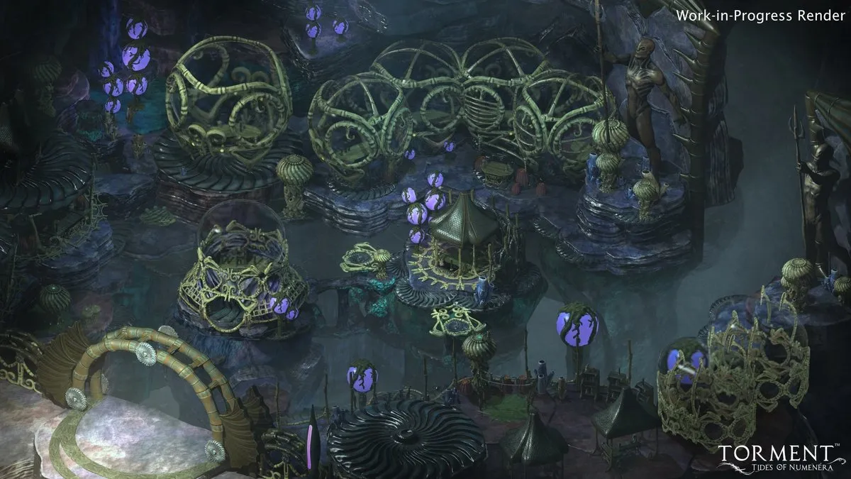 Wstępny render Zatopionego Rynku z Torment: Tides of Numenera
