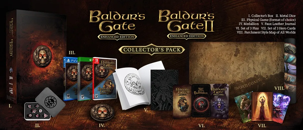 Edycja kolekcjonerska Baldur’s Gate I i II – zawartość zestawu