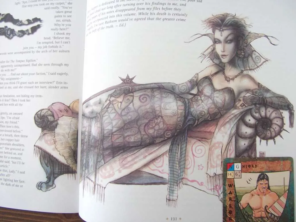 Przedruk podręcznika Planescape – rozkładówka z ilustracją kobiety na sofie