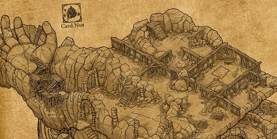 Mapa Caed Nua z Pillars of Eternity