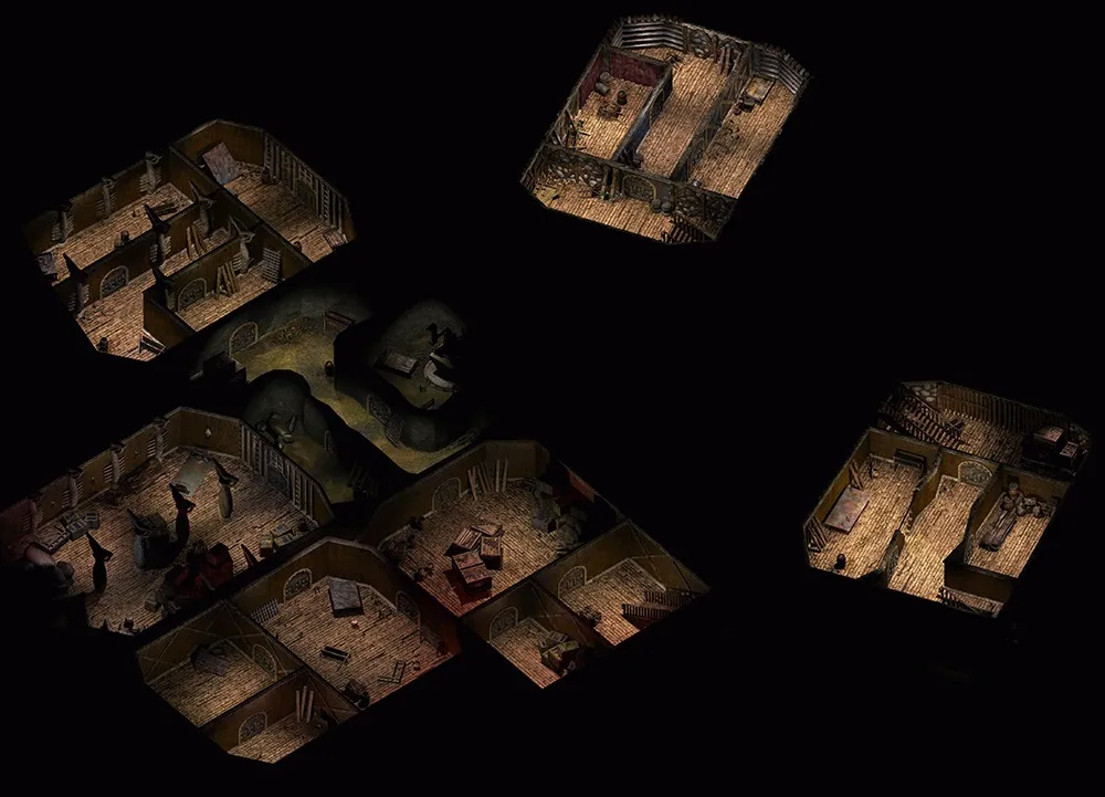Kamienica Zbójców – mapa pomieszczeń z Planescape: Torment