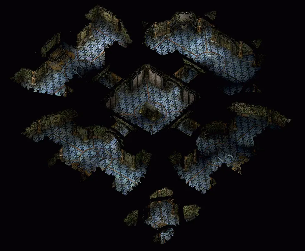 Grobowiec Bezimiennego – mapa lokacji z Planescape: Torment