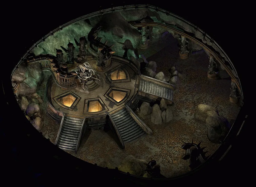 Sala tronowa Milczącego Króla w Katakumbach Ziem Umarłych – Planescape: Torment