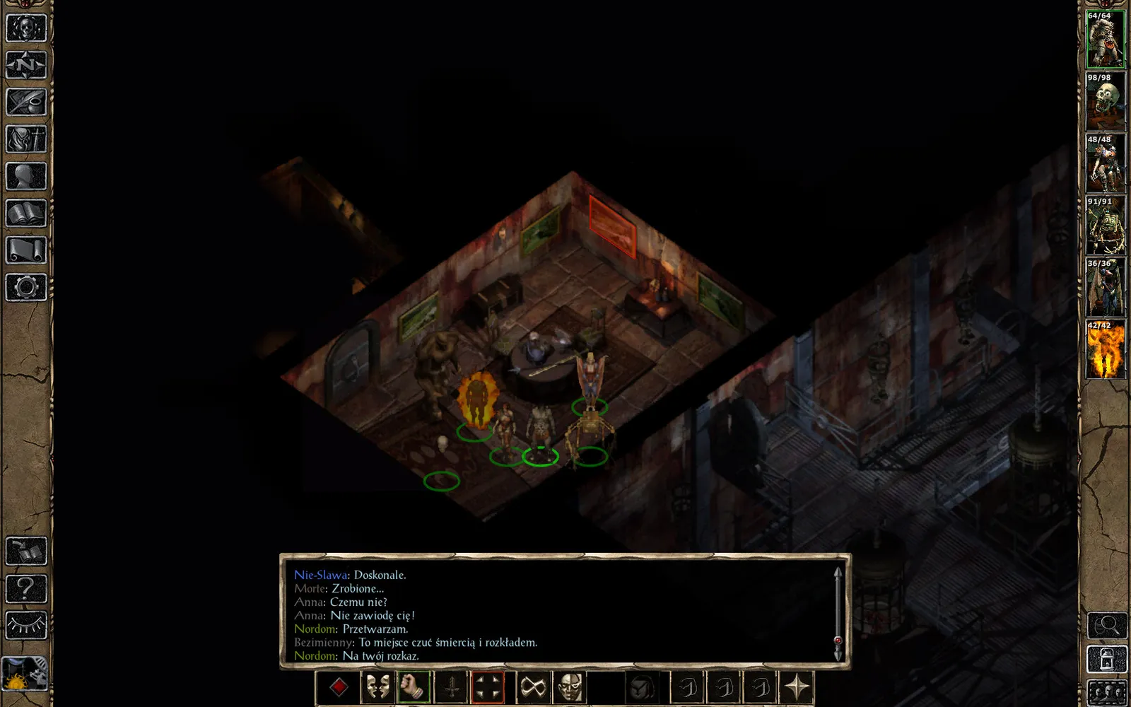 Icewind Dale z modem – drużyna Bezimiennego we wnętrzu budynku