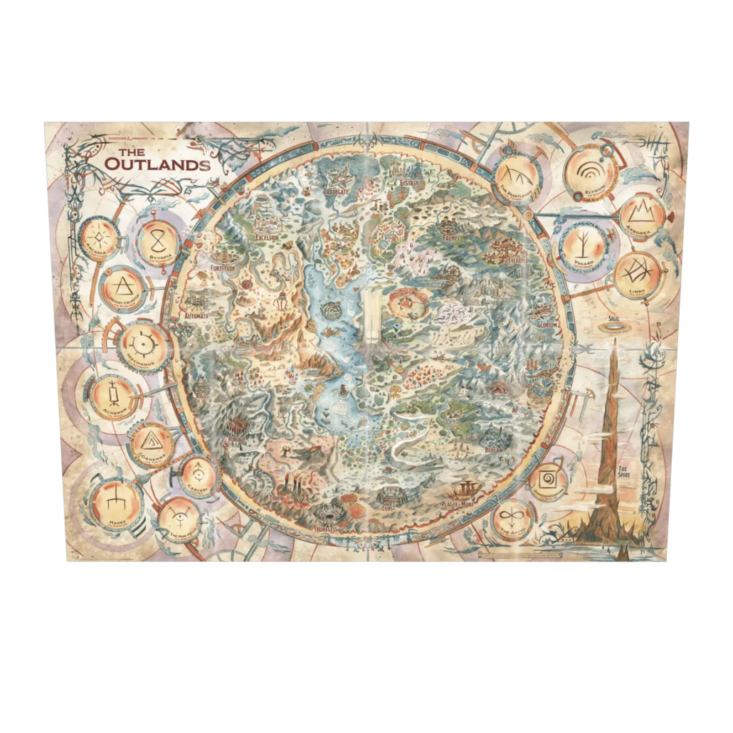 Mapa Zewnętrza z zestawu Planescape 5E